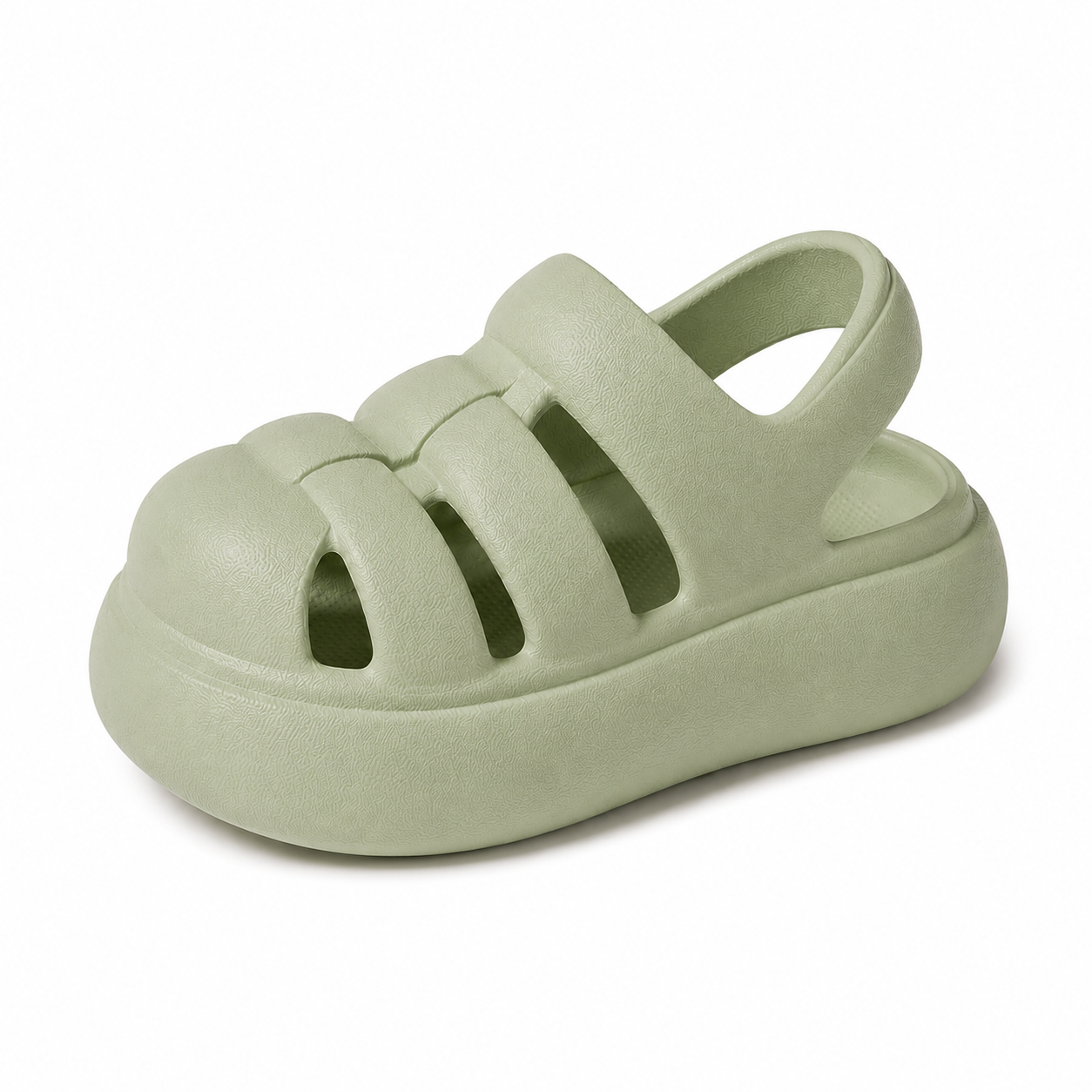 Kids Sage Green Chunky Closed-Toe Sandals  Lightweight Summer Clogs