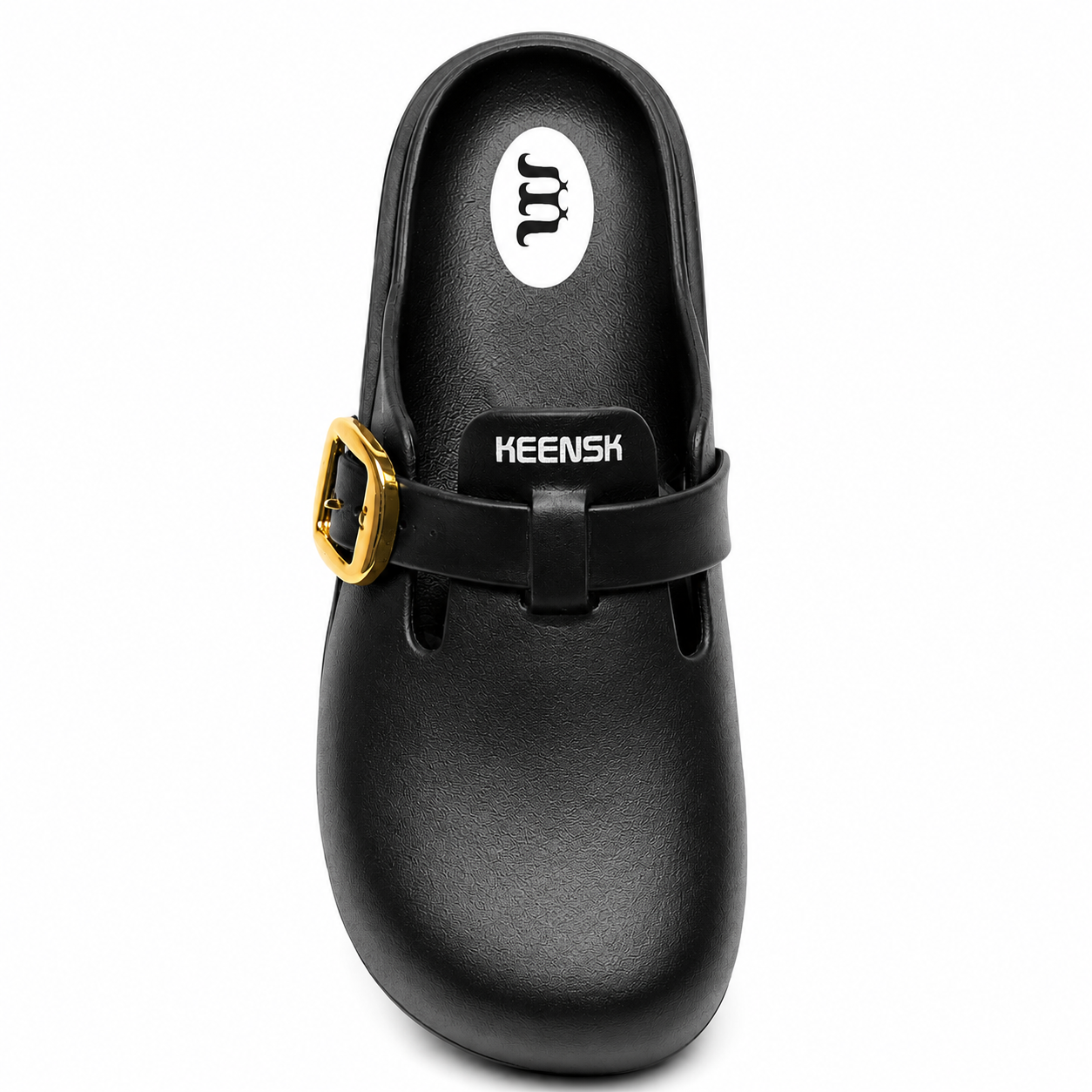 KEENSH Black Buckle Clog Mules  Unisex Slip-On Casual Sandals