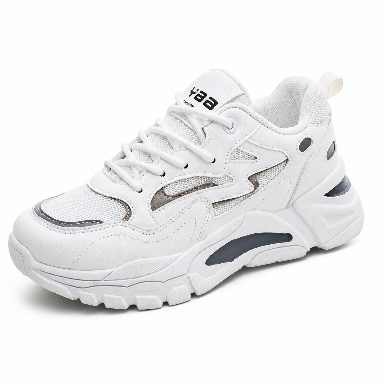 Unisex White & Grey Chunky Trainers – Retro Dad Sneakers