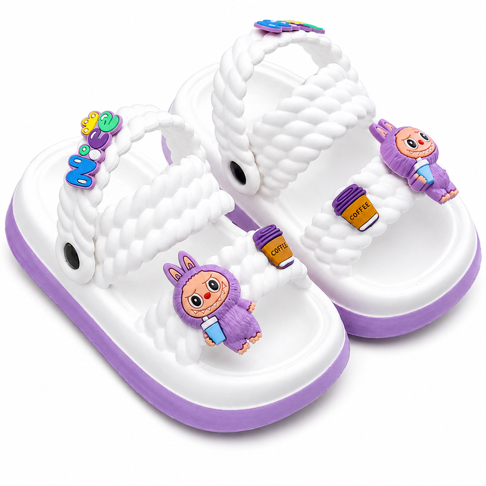 Girls Cute Character Summer Sandals  Braided Strap Kids Shoes