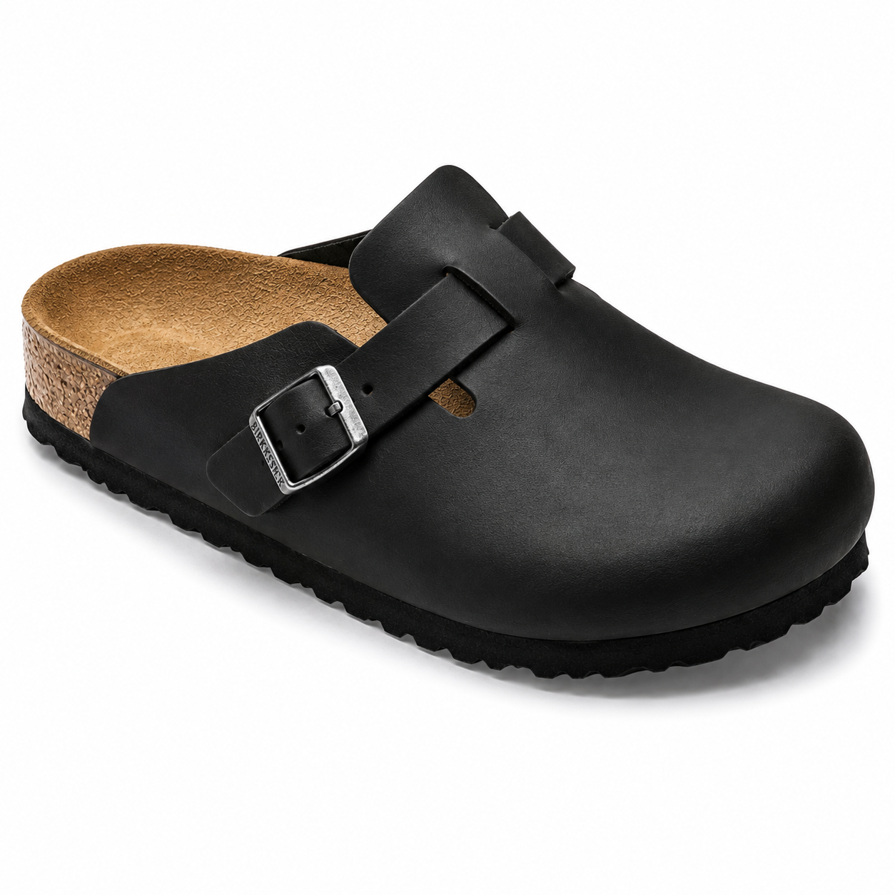 Birkenstock Boston Black Leather Clogs