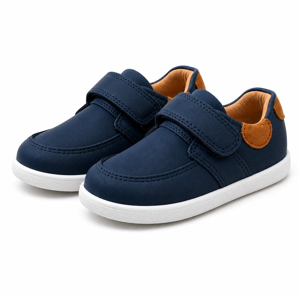 Kids Navy Blue Smart Casual Velcro Shoes  Lightweight Everyday School &